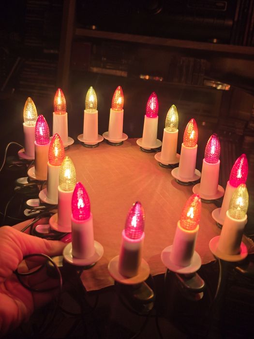 Lampki choinkowe prl świece retro światełka na choinkę vintage