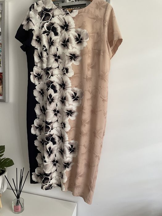 Sukienka w kwiaty elegancka 46 48