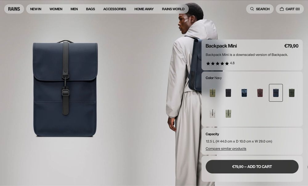 Mochila azul da Rains - NOVA