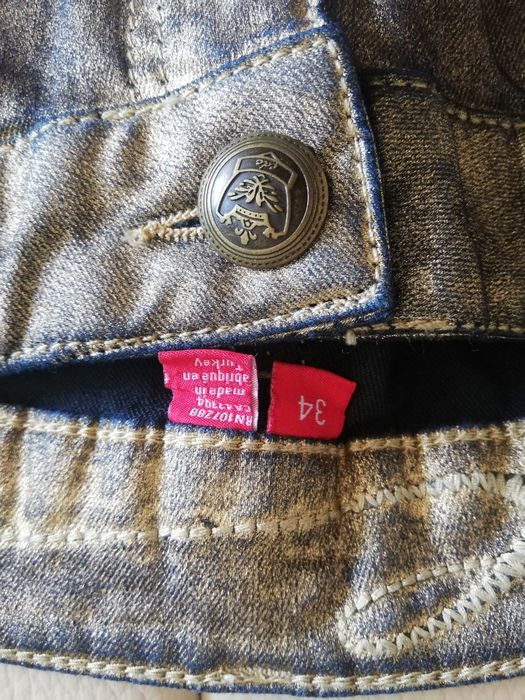 Jeansowa spódniczka Esprit 34 jak 36 stare złoto