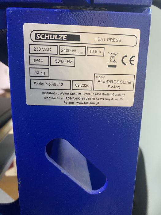 Поворотний термопрес SCHULZE Blue Line Swing 40х50 см