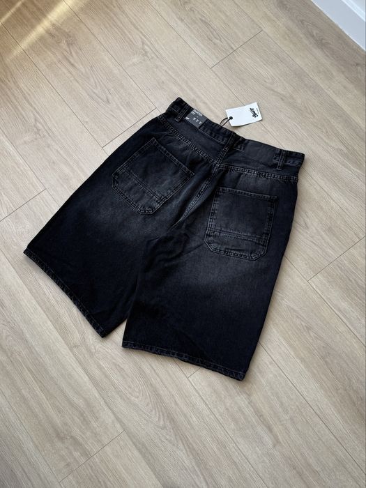 Широкі Шорти PULL&BEAR Skater Fit Оригінал Нові Чорні Джинсові Широкие Черные Джинсы Шорты Shorts Пул Бир