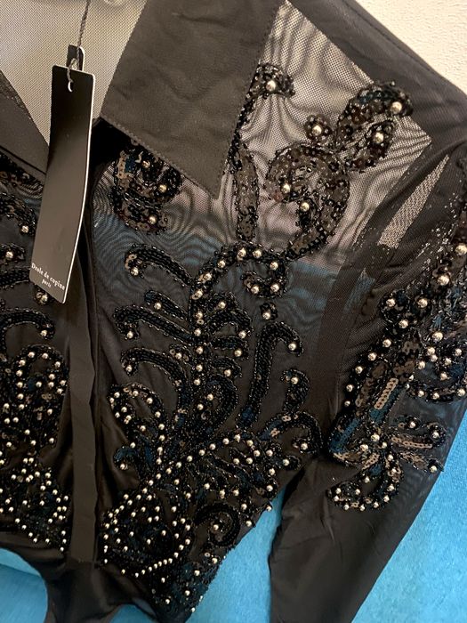 M\L Cudne nowe body tiul z cekinami