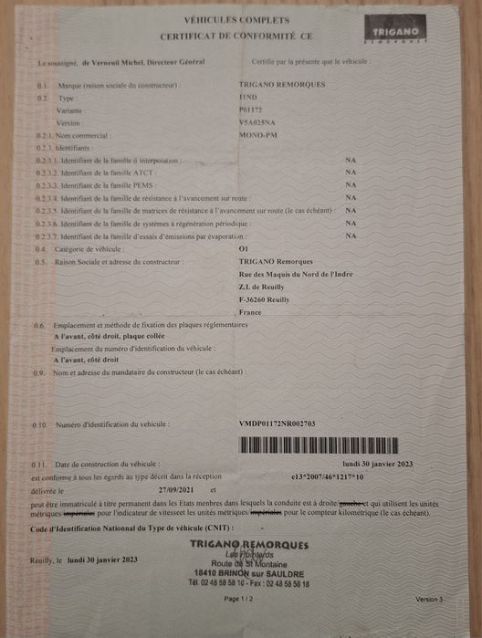 Atrelado de mota nunca usado