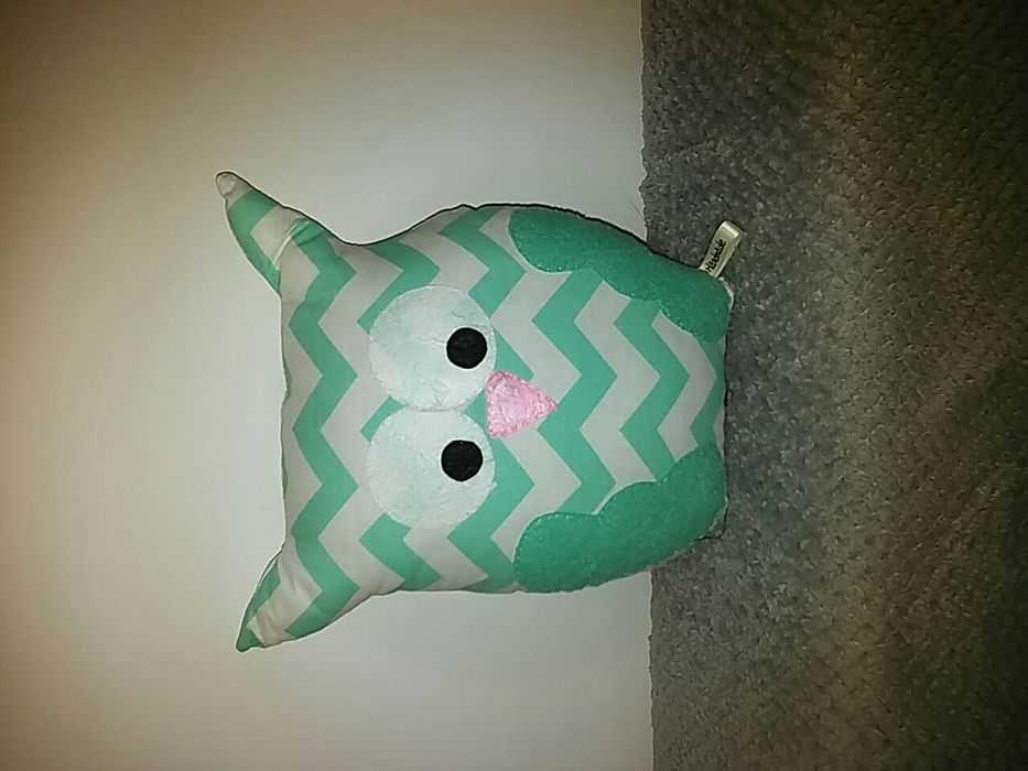 Śliczna miętowa sowa handmade