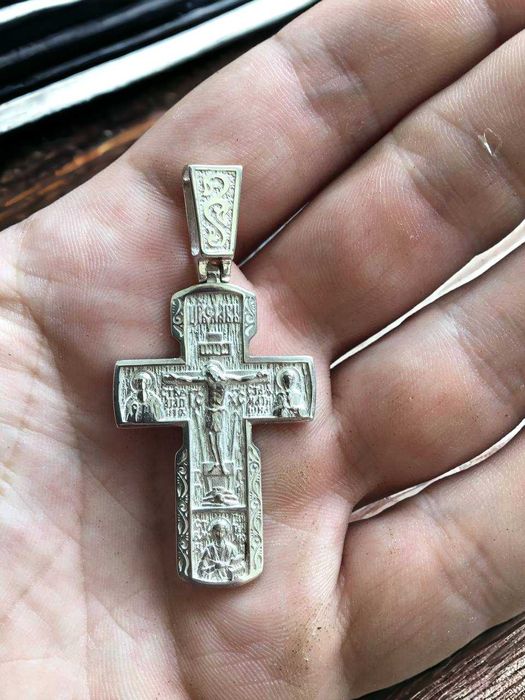 Срібний набір ланцюжок+хрестик, цепочка серебро+крестик набор мужской