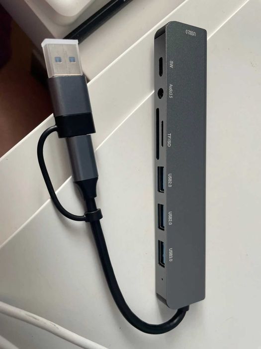 Алюминиевая док-станция 8-портовый USB-концентратор Type C USB 3.0 2.0