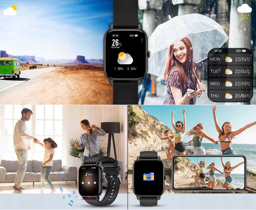 Smartwatch Zegarek PL Menu Wodoodporny Sport Pomiary Rozmowy n PREZENT