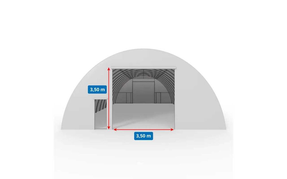 Hala łukowa 9,15x26m PVC 750g/m2 Prosty montaż, całoroczna ochrona