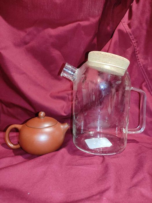 Стеклянный чайник для чайной церемонии (смягчает воду) КОРКОВАЯ ПРОБКА