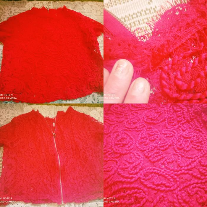 Красная прозрачная кофта