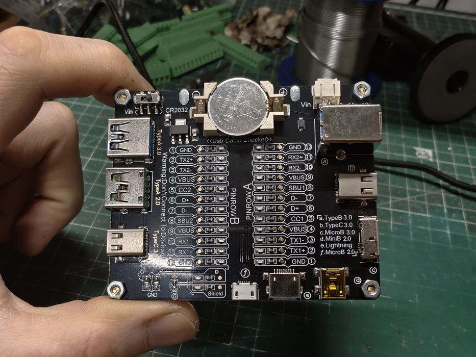 Тестер кабелей. USB A, B, micro,  type C