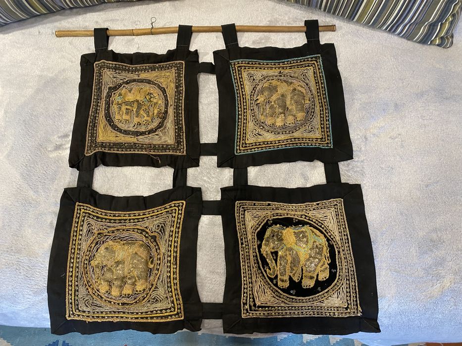 Quadro Tapete de parede tapeçaria Tailandesa bordada à mão