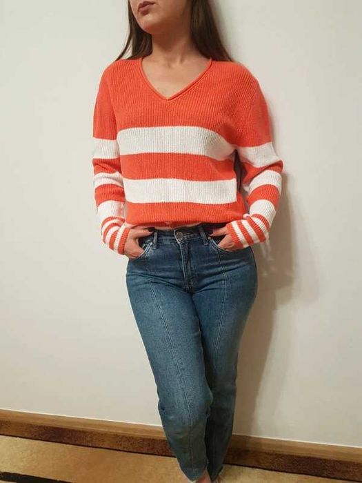 Sweter w serek rozmiar S/36 100%bawełna szybka wysyłka