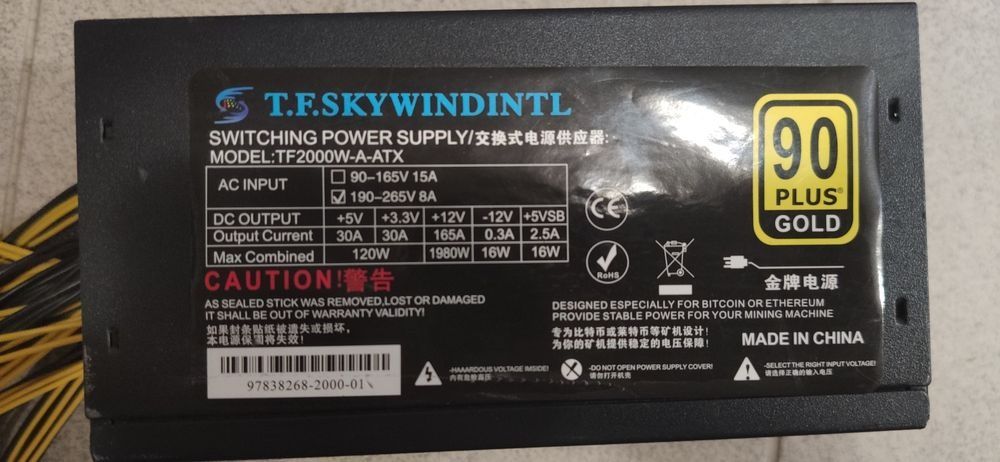 Блок питания ATX , TF2000W-A-ATX