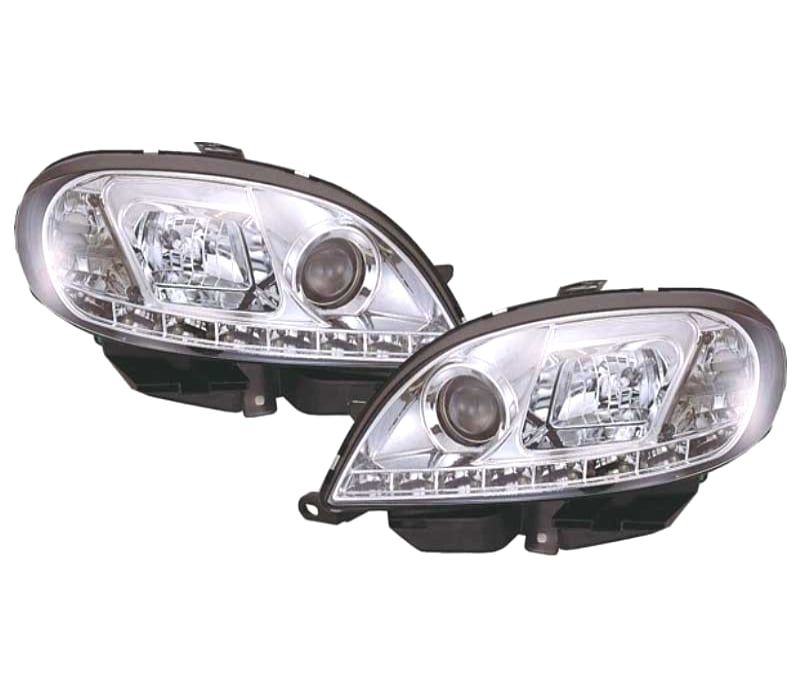 FARÓIS LUZ DIURNA LED CITROEN SAXO 99-02 FUNDO CROMADO