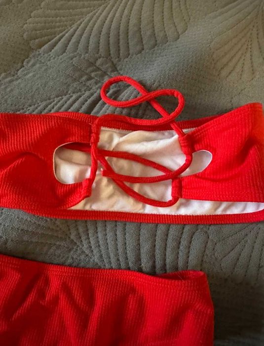 Strój kostium kąpielowy czerwony 40 L shein