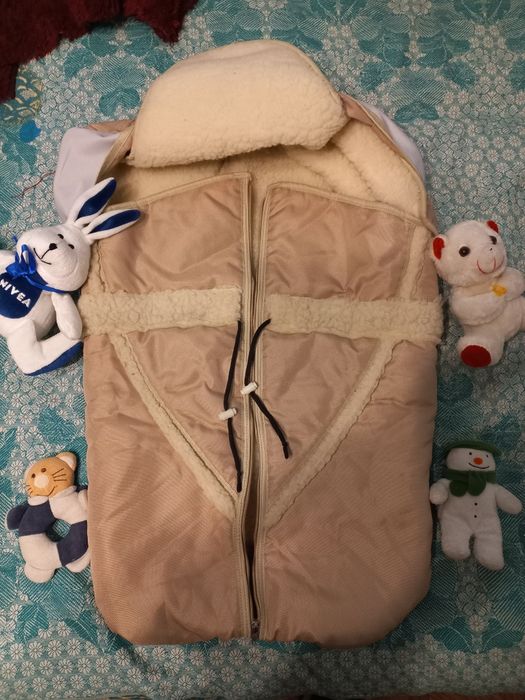 Зимний конверт на овчине ,80×50 см.(с игрушками)