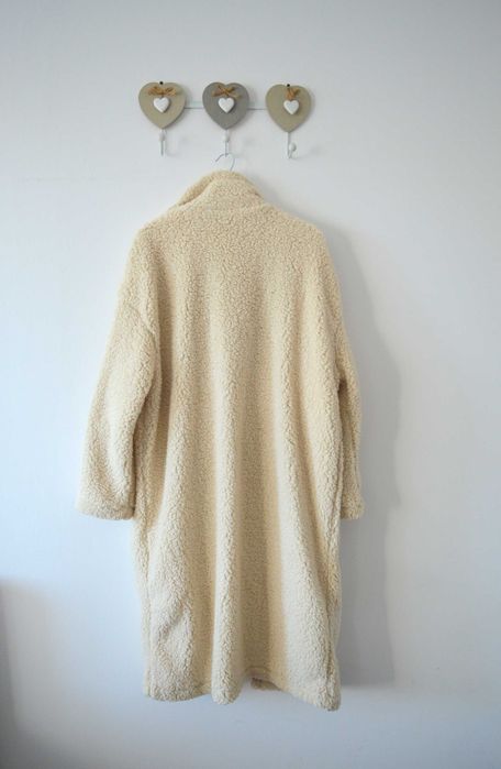 Płaszcz futerko pluszowe długie miś teddy bear S/M luźniejsze