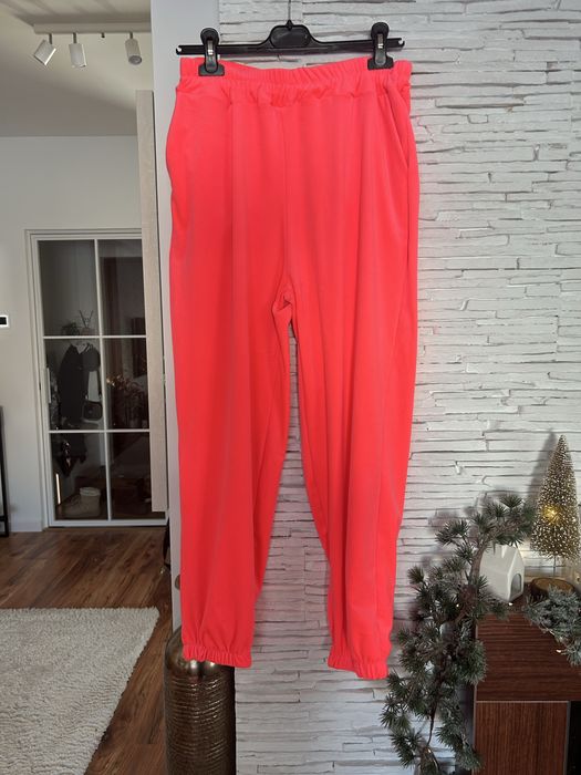 Komplet dresowy M L XL 2XL dres damski z naszywką wiosenny neon