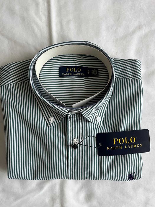 Camisa riscas verdes Polo Ralph Lauren