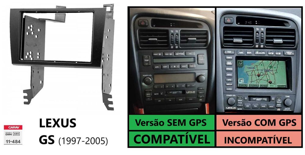 (NOVO) Rádio 2DIN • LEXUS IS / GS • Android • GPS • is200 is220 is300