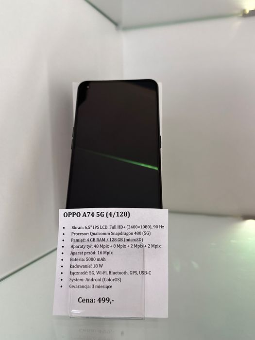 OPPO A74 5G 4/128 GB | 5G | 128 GB | Gwarancja NCTI