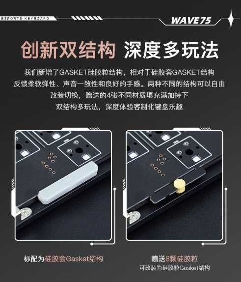 PMO WAVE75 бездротова механічна клавіатура НОВА! orange FR4