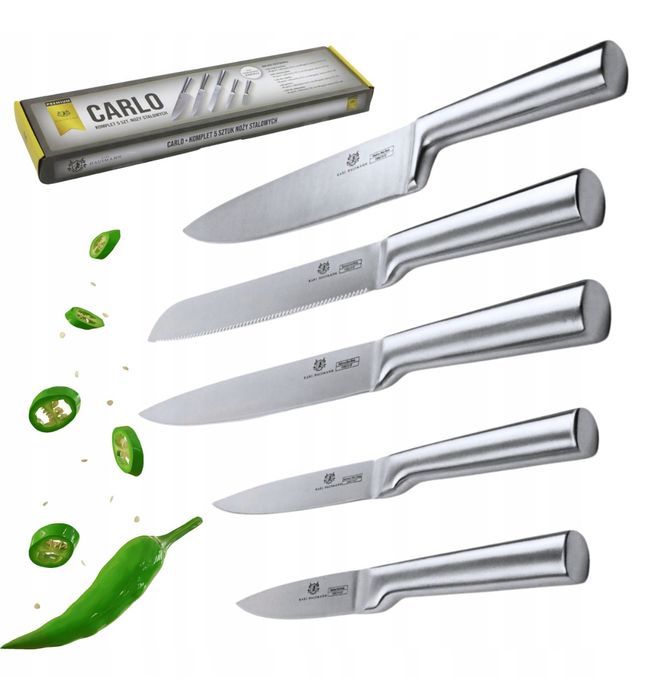 НАБІР КУХОННИХ ножів, гострі, сталеві 5 шт
