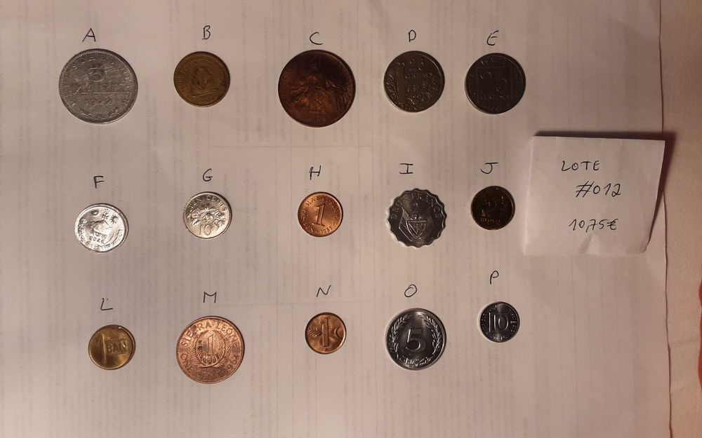 4 lotes de 15 moedas(c)