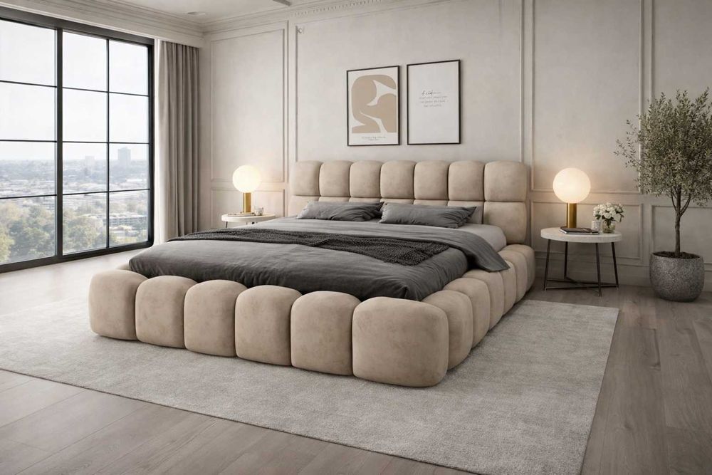 10 LAT GWARANCJI Łóżko tapicerowane ze stelażem metalowym - PRODUCENT