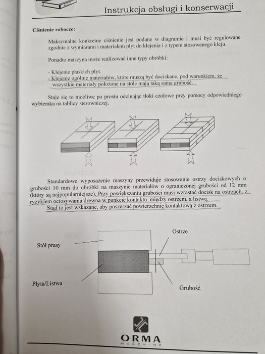 Prasa do drewna  klejonki płyty meblowej orma