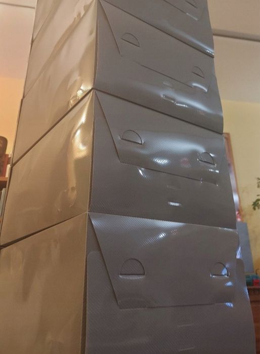 Zestaw 10 składanych pudełek na buty z klapą