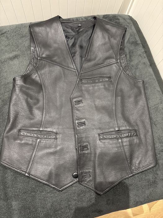 Kamizelka skórzana męska