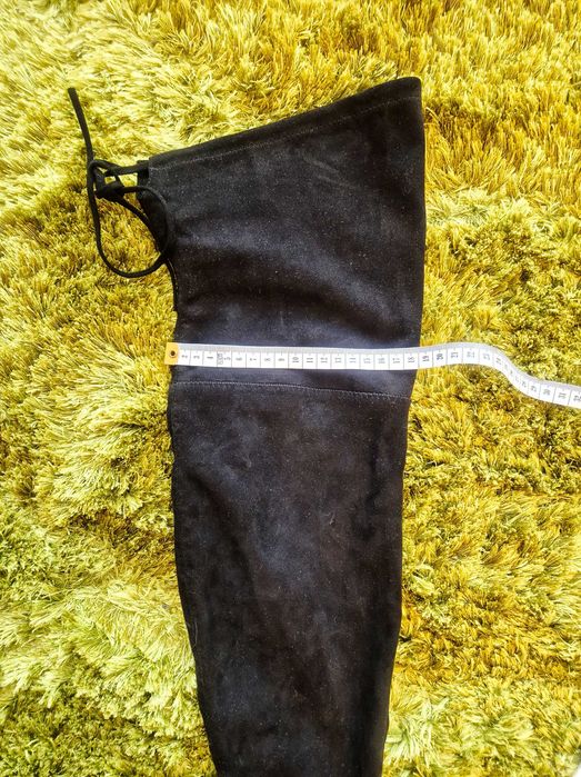 Czarne długie kozaki zamszowe 39
