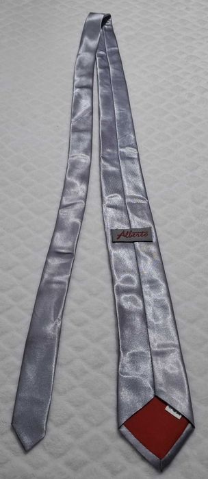 Krawat srebrny Alberto, Powermed, 7,3cm, 150cm (Odzież)
