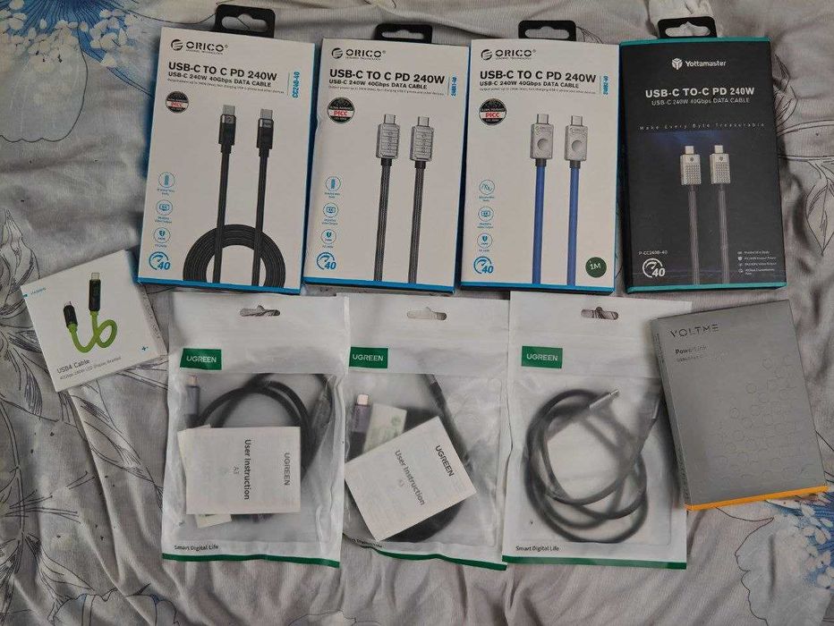Швидкісні кабелі Type-C на 40 Гбіт і 240 Вт. ORICO UGREEN VOLTME HAGIB