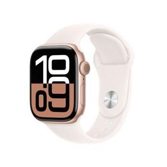 Apple Watch Series 10 42mm Rosa-Dourado com bracelete desportiva- novo, 3 anos de garantia