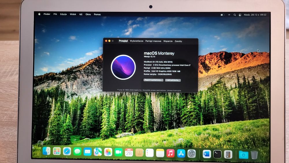 Apple Macbook Air A1466 | i7 | 8GB Ram | SSD | Gotowy do pracy