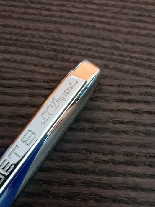 Caneta Esferográfica Dupont azul e prateada