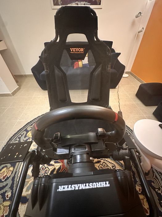 Cockpit VEVOR para Sim Racing com Banco – Suporte para Volante, Caixa de Velocidades e Pedais