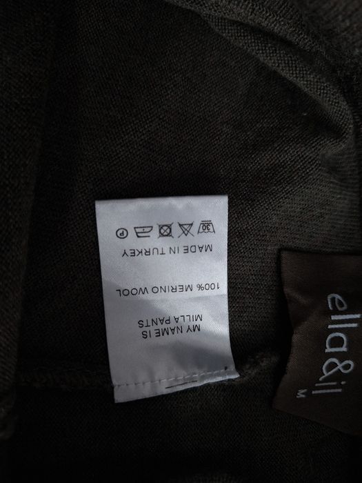 Spodnie wełniane z wysokim stanem Ella&il 100% merino wool dresy