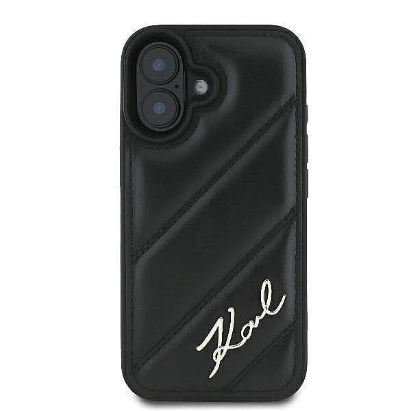 Etui Karl Lagerfeld Quilted Signature na iPhone 16 Plus - czarne