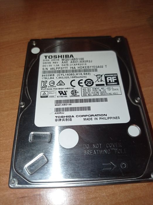 Dysk twardy Toshiba MQ01ABD100/100V 1TB
