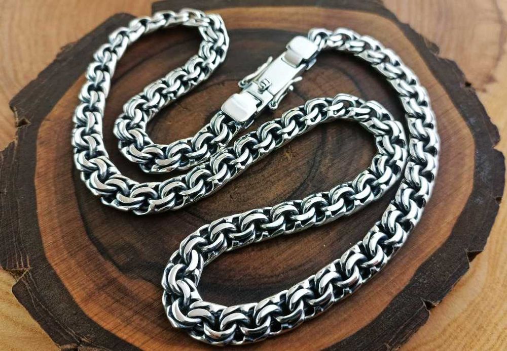 Срібний ланцюг Бісмарк. Серебряная цепочка Бисмарк толстая цепь 925