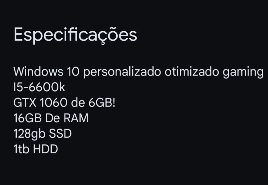 PC gaming completo setup (vendo/troco)