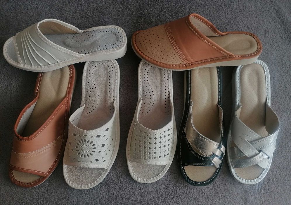 Pantofle damskie 36 góralskie 37 kapcie skóra