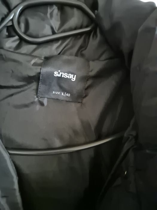 Pikowany płaszcz z kapturem roz L