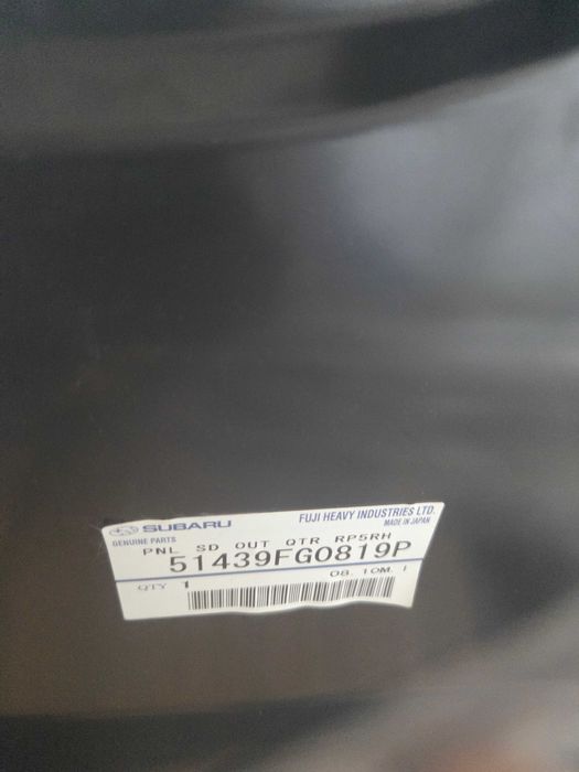 Błotnik tylny prawy Subaru Impreza STI 08-13