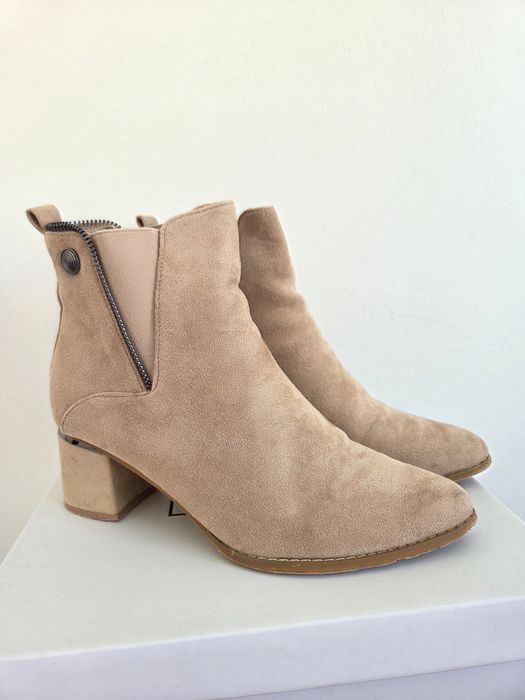 Botas Camurça Bege/Rosa nr 39